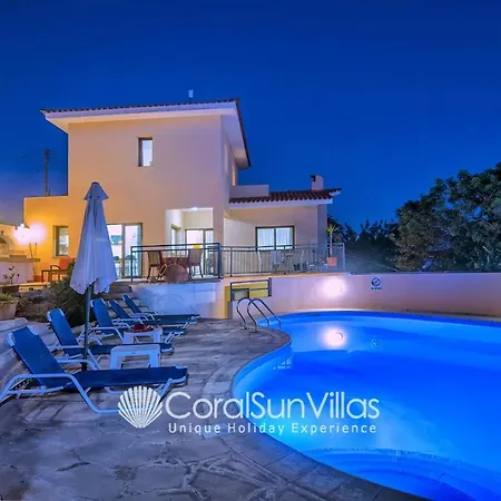 Large Pool Garden, Billiard, Peaceful Area, Near To The Sea, Coral Bay Paphos Villa *