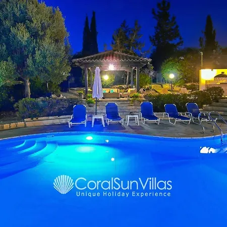 Large Pool Garden, Billiard, Peaceful Area, Near To The Sea, Coral Bay Paphos Villa *