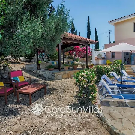 Large Pool Garden, Billiard, Peaceful Area, Near To The Sea, Coral Bay Paphos Villa Pégeia