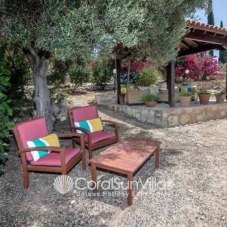 Large Pool Garden, Billiard, Peaceful Area, Near To The Sea, Coral Bay Paphos Villa Pégeia