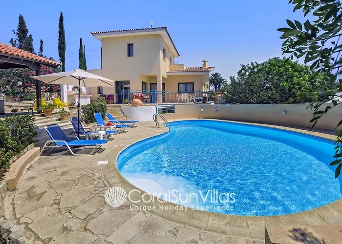 Large Pool Garden, Billiard, Peaceful Area, Near To The Sea, Coral Bay Paphos Villa *